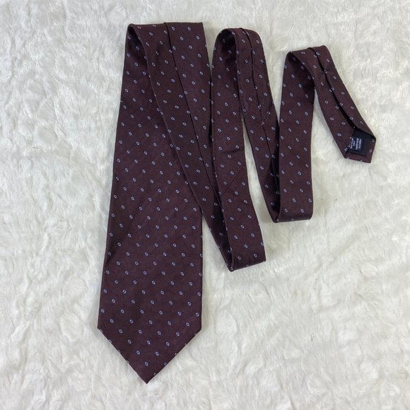 RoundTree & Yorke Men's Handmade Silk tiny all over dot print Tie - Picture 1 of 5